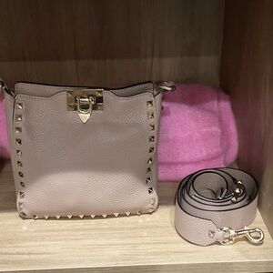 Studded Beige Crossbody Bag